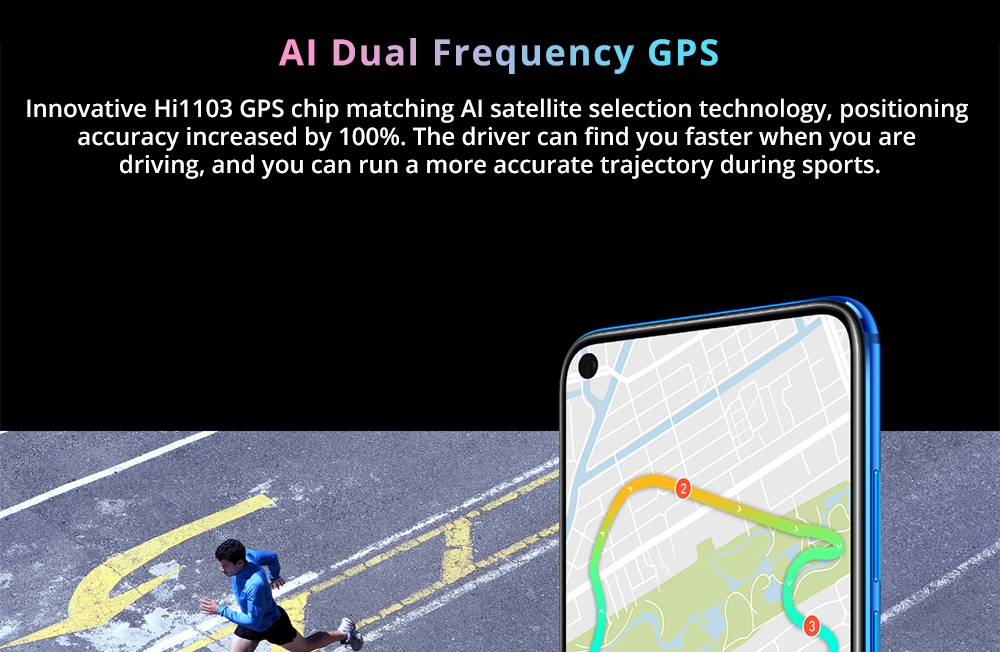 HUAWEI Honor V20 Hole-punch Display 6.4 Inch 4G LTE Smartphone Kirin 980 8GB 128GB 48.0MP+TOF Dual Rear Cameras Android 9.0 NFC Type-C Fast Charge - Blue