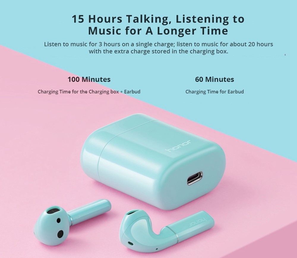 HUAWEI Honor FlyPods TWS Earbuds Bluetooth 5.0 Touch Control IP54 Water-resistant - White