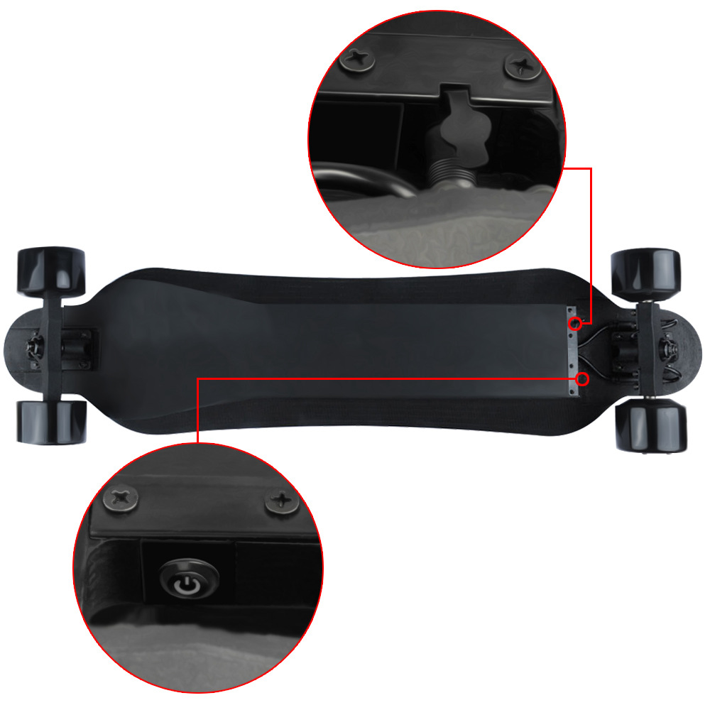 [EU Stock] RASSE YB-ED-022 Electric Skateboard Wireless Remote Control Dual 350W Motor 25km/h EU Plug - Black