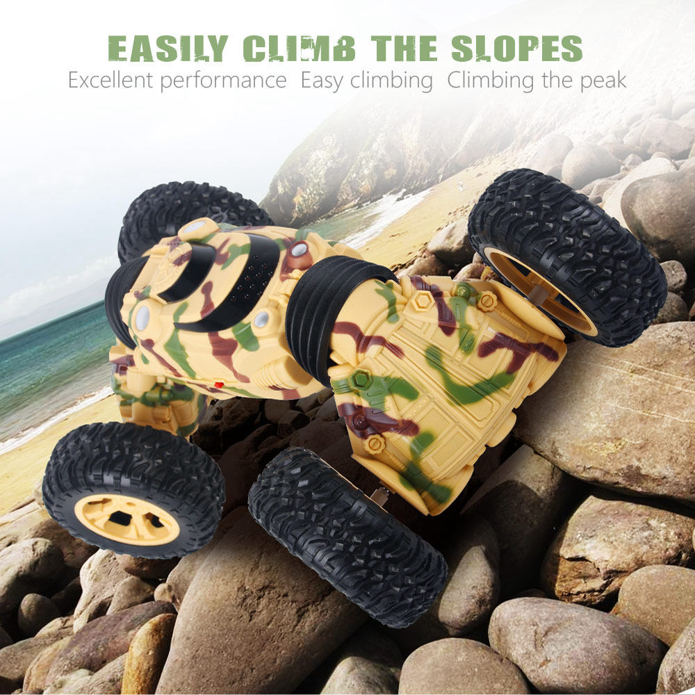 1086 2.4G 1:16 4CH Deformation Stunt Twisting Off-road Climbing RC Car RTR - Yellow