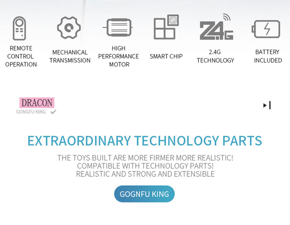 MoFun 13018 2.4G 4CH DIY Smart Remote Control Robot Building Block RC Battle Dragon Toy