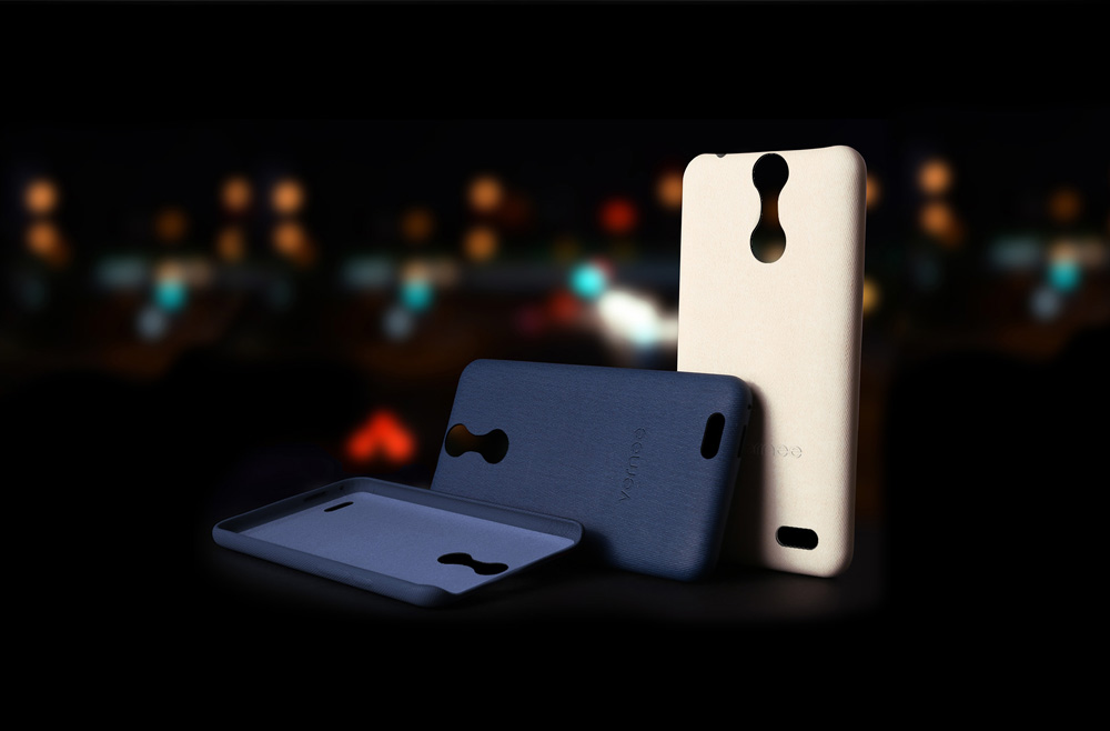 Back Cover For Vernee Thor Smartphone Colorful Fabric Protective Phone Case - Blue