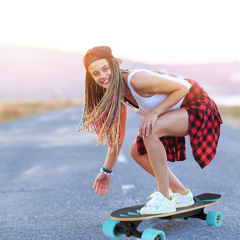 [EU Stock] RASSE YB-D001 Electric Skateboard Wireless Remote Control Dual 350W Motors 25km/h EU Plug - Blue