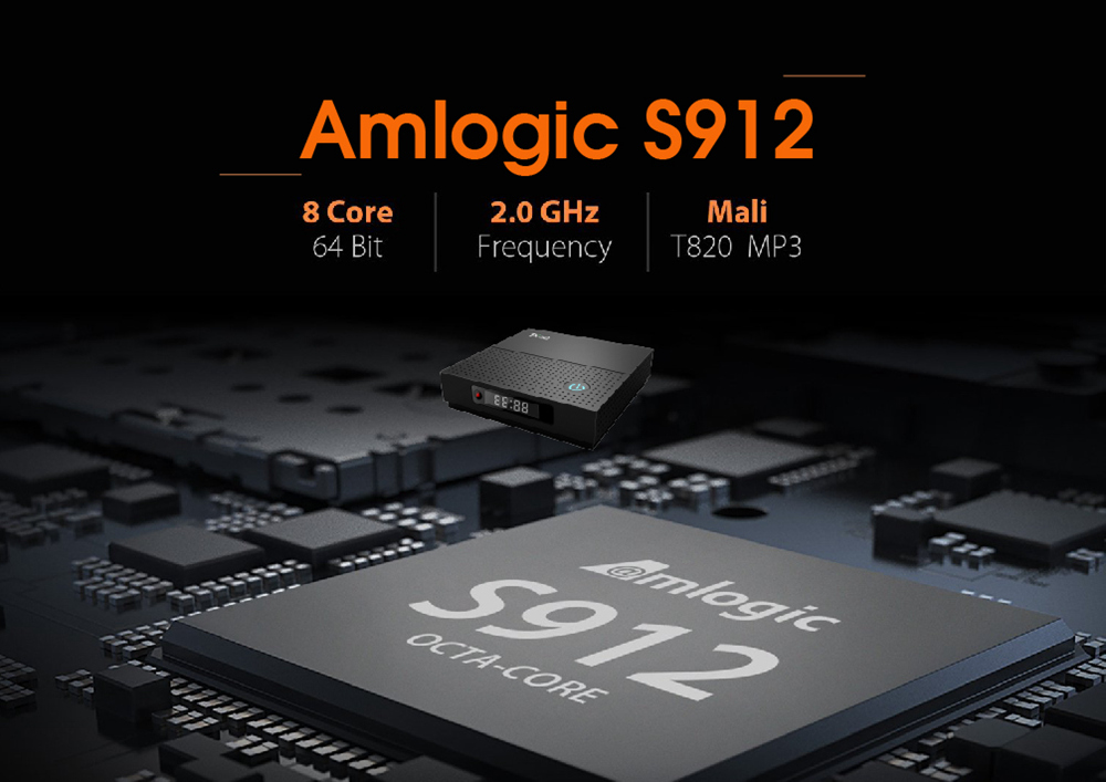 TANIX TX92-LP Amlogic S912 3GB/32GB Android 4K TV Box Dual Band WiFi Bluetooth Gigabit LAN HDMI with LED Display KODI 17.3