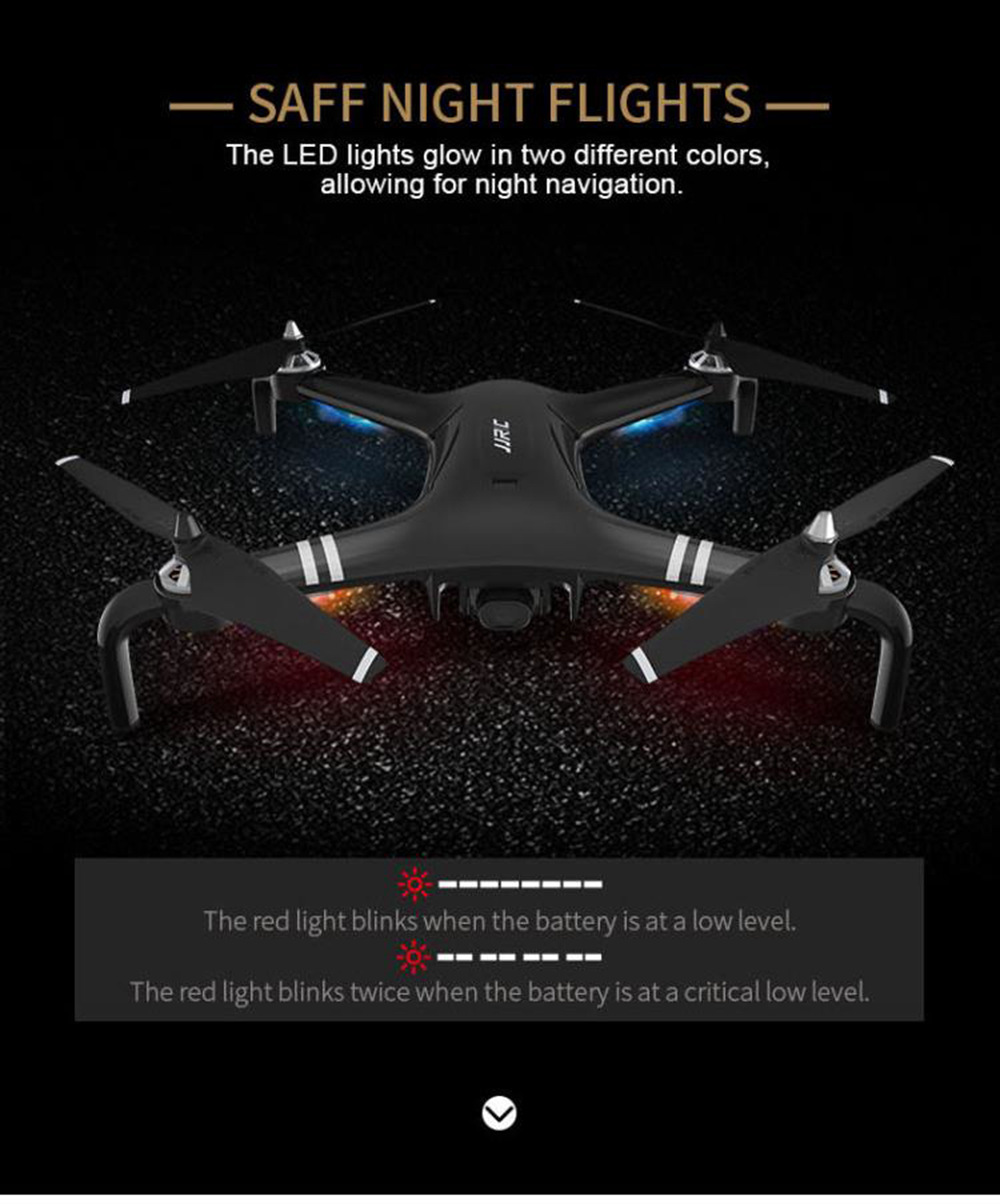 JJRC X7 SMART 1080P 5G WiFi FPV Double GPS Brushless RC Drone with One-Axis Gimbal Camera 25mins Flight Time RTF - Black