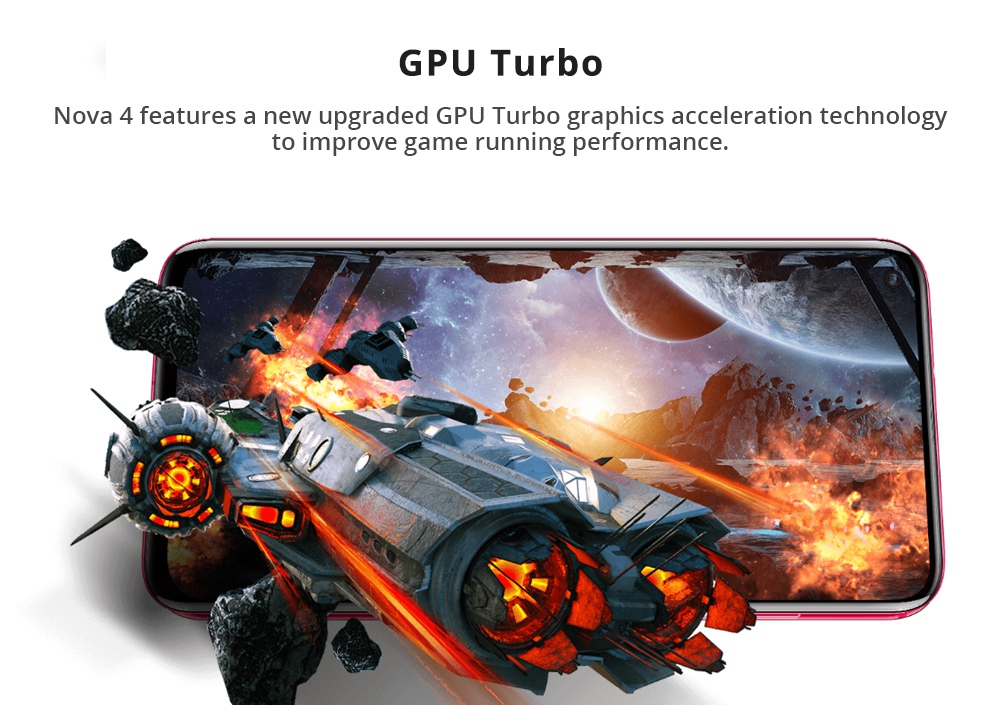 HUAWEI Nova 4 6.4 Inch Hole-punch Display 4G LTE Smartphone Kirin 970 8GB 128GB 20.0MP+16.0MP+2.0MP Triple Rear Cameras Android 9.0 Touch ID Type-C - Blue