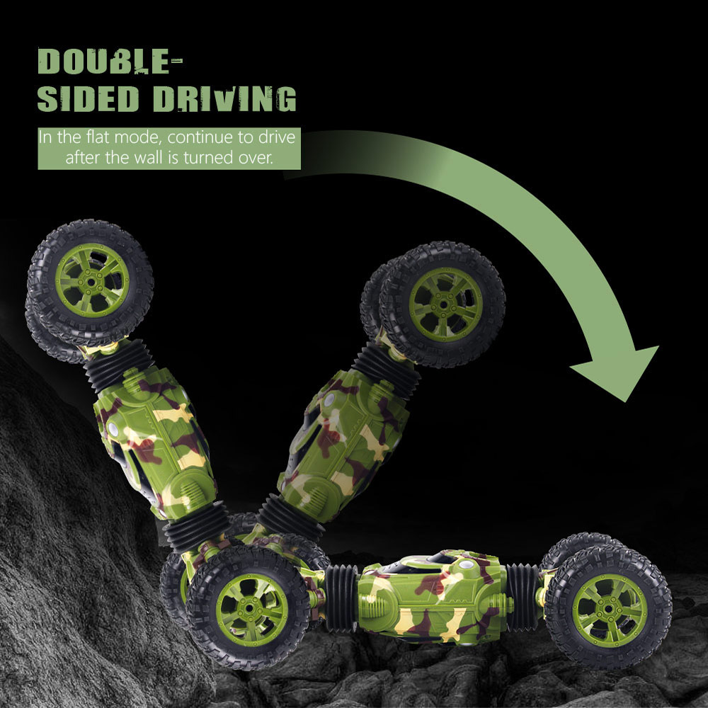 1086 2.4G 1:16 4CH Deformation Stunt Twisting Off-road Climbing RC Car RTR - Yellow