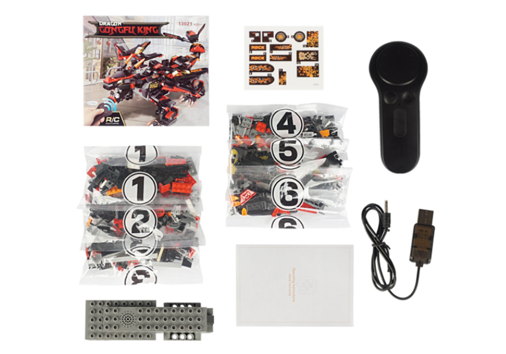 MoFun 13021 2.4G 4CH DIY Smart Remote Control Robot Building Block RC Battle Dragon Toy