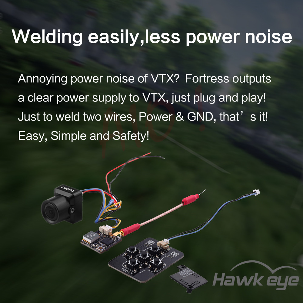 Hawkeye Firefly Fortress 960H TVL 2.1mm Micro FPV Camera AIO 1-6S 5.8G 0-200mW 72CH Transmitter VTX