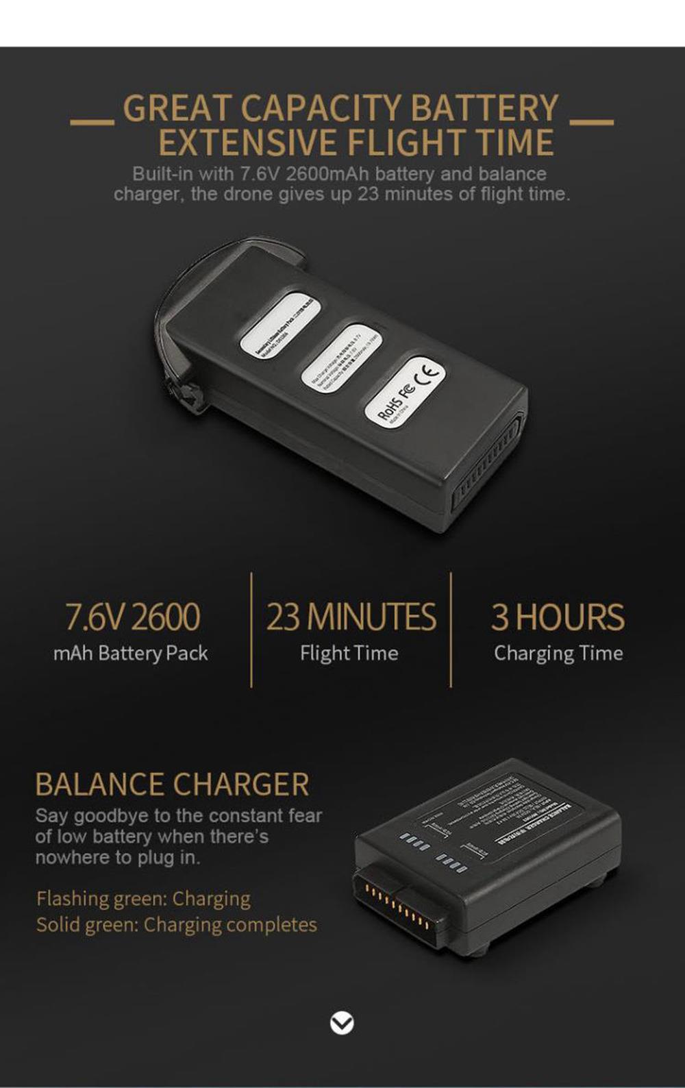 JJRC X7 SMART 1080P RC Drone RTF White Two Battery