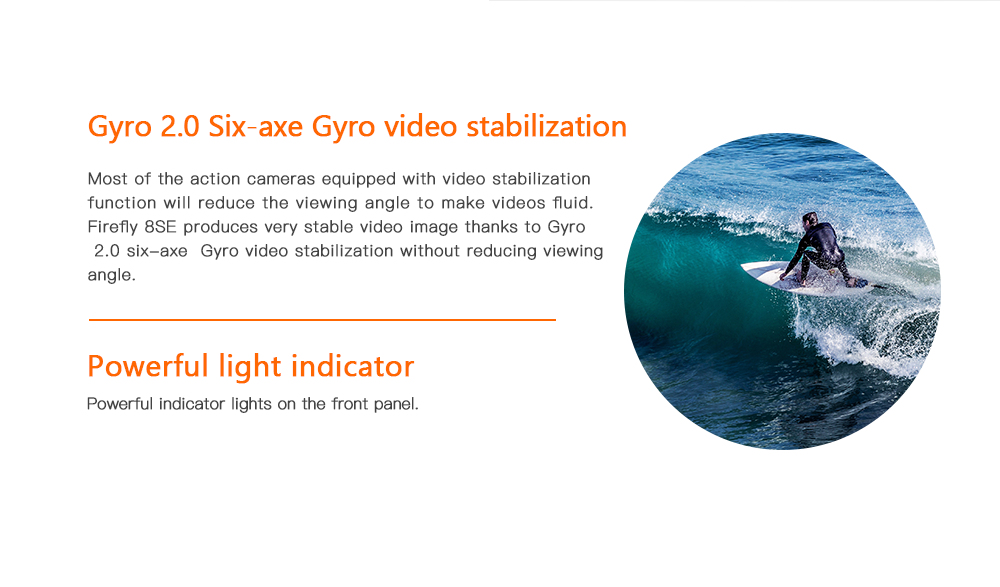 Hawkeye Firefly 8SE 4K HD Action Camera with 2.0" IPS Touch Screen SONY IMX117 12 Mega WDR CMOS Sensor - 170 Degrees Lens