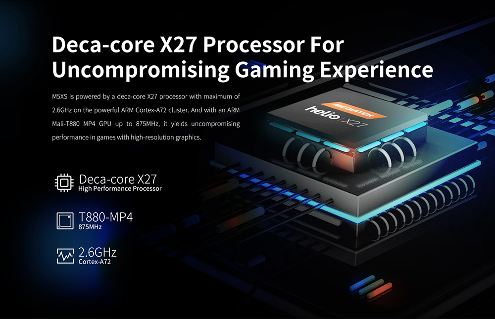 ALLDOCUBE Cube M5XS 4G LTE Phablet X27 MTK6797X Deca Core 10.1 Inch IPS 1920*1200 Android 8.0 3GB RAM 32GB ROM Built-in GPS GLONASS Beidou A-GPS Dual SIM Dual Standby - Gray