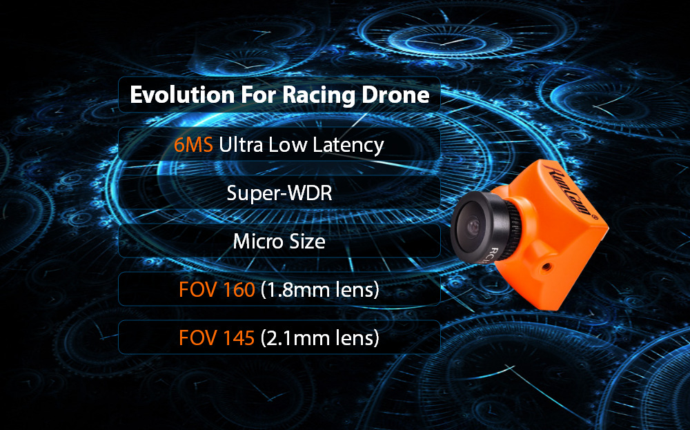 RunCam Racer 2 Super WDR OSD 2.1mm FOV 145 Degree 700TVL CMOS Sensor Micro FPV Camera 4:3 Widescreen N/P Switchable