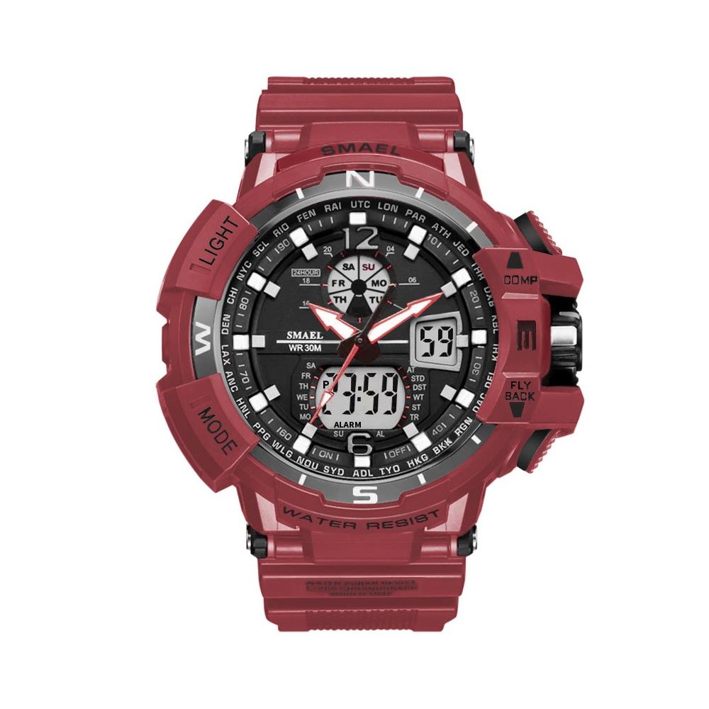 SMAEL SL1376C Men Digital Quartz Sports Wrist Watch Red