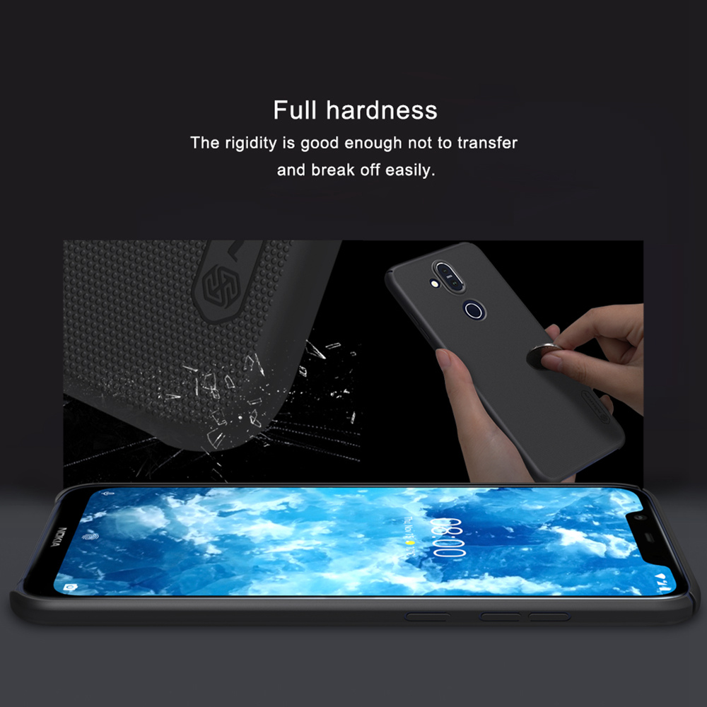 NILLKIN Matte Hard Phone Case for Nokia 8.1/X7 Protective Back Cover - Black