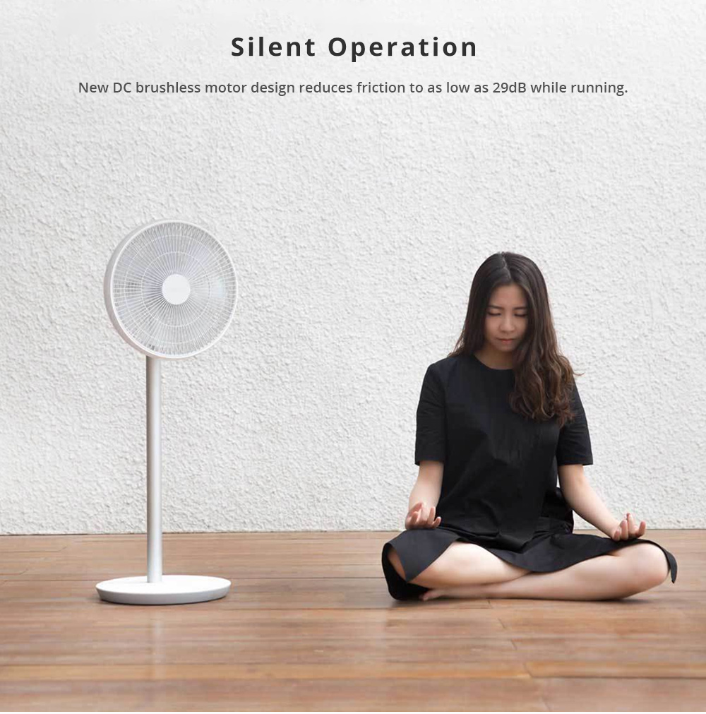 Xiaomi Smartmi Natural Wind Frequency Conversion DC Floor Fan WiFi APP Remote Control Built-in Battery Fan - White