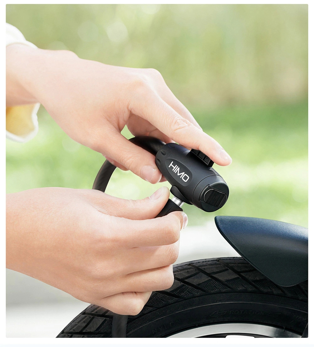 HIMO L150 Portable Folding Cable Lock Electric Bicycle Lockstitch - Black
