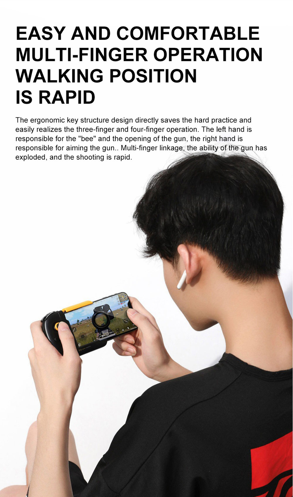 Xiaomi Flydigi WASP-N CapAir Mapping One-hand game controller for iphone6~8Plus support Pubg Mobile Legends