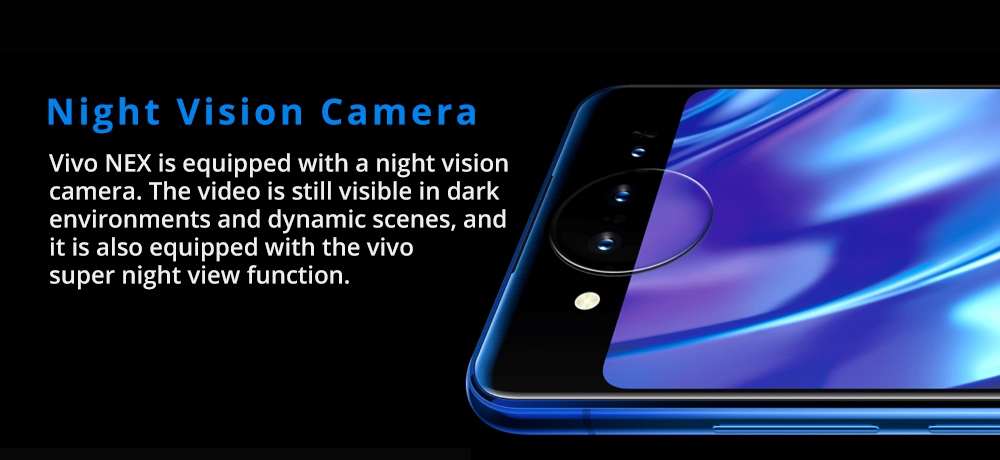 Vivo Nex Dual Display Edition 6.39 Inch 4G LTE Smartphone Snapdragon 845 10GB 128GB 12.0MP+2.0MP+TOF 3D Triple Rear Cameras Funtouch OS 4.5 Type-C In-Display Fingerprint - Blue