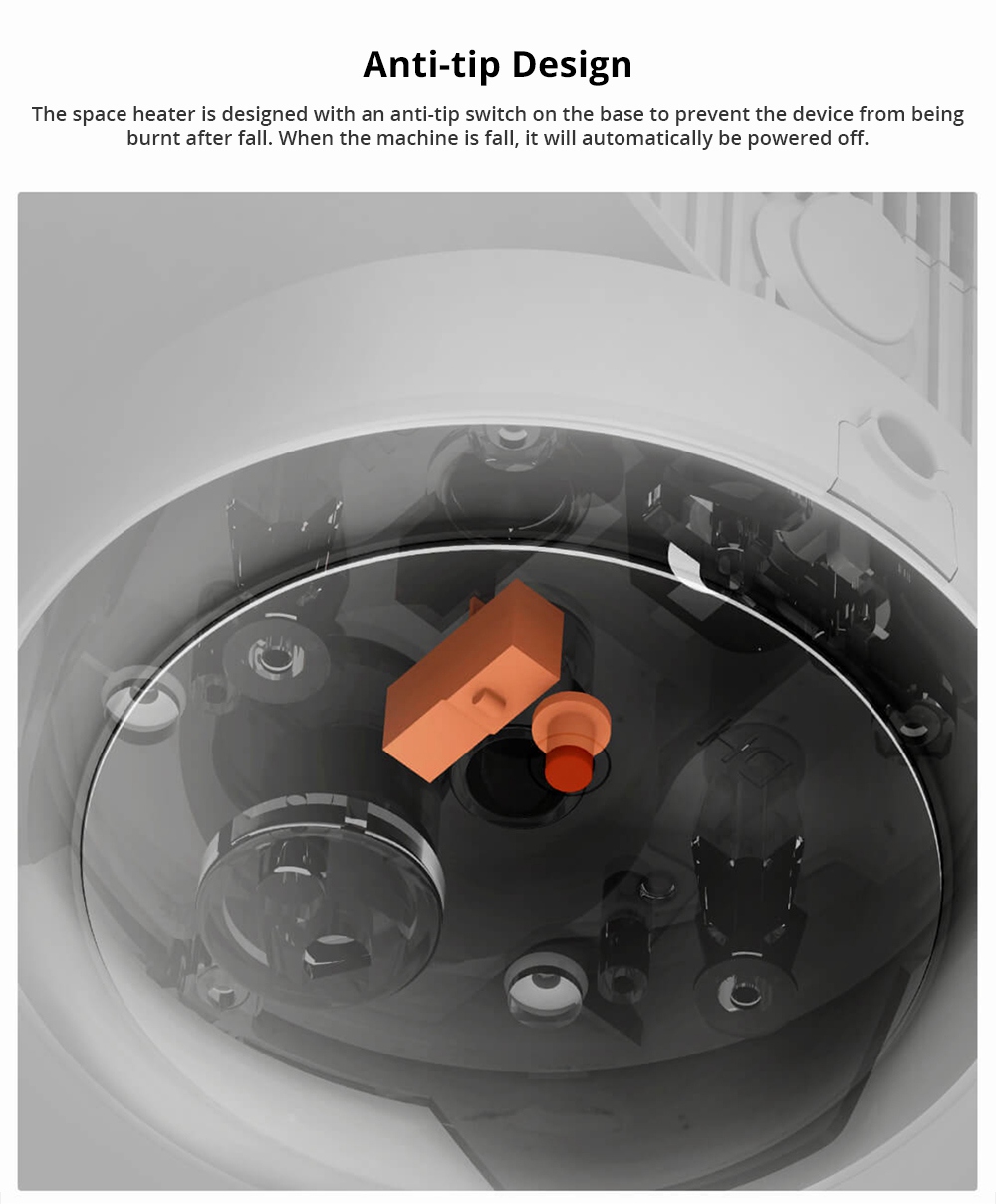 Xiaomi Viomi Mini Desktop Ceramic Space Heater Anti-tip ABS Fire Protection Oscillating Function Cold / Warm Setting - White