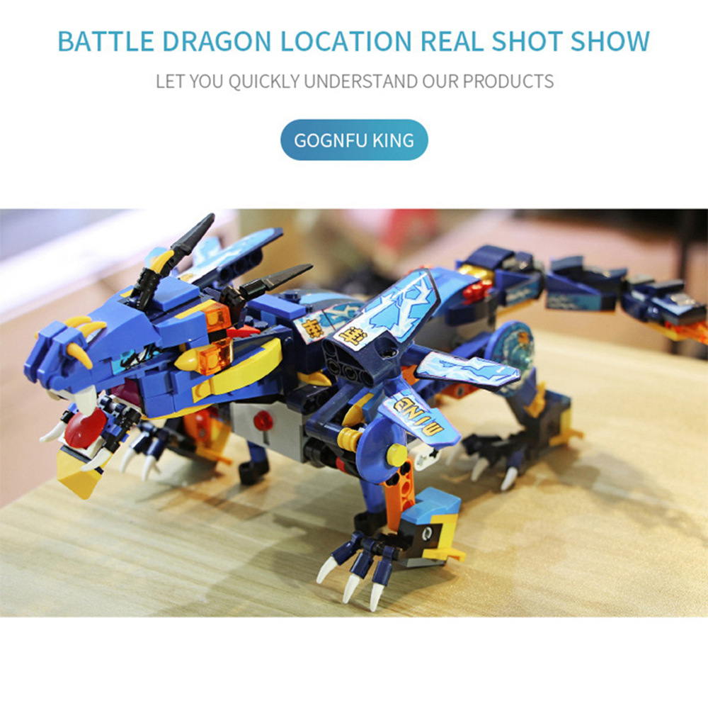MoFun 13018 2.4G 4CH DIY Smart Remote Control Robot Building Block RC Battle Dragon Toy