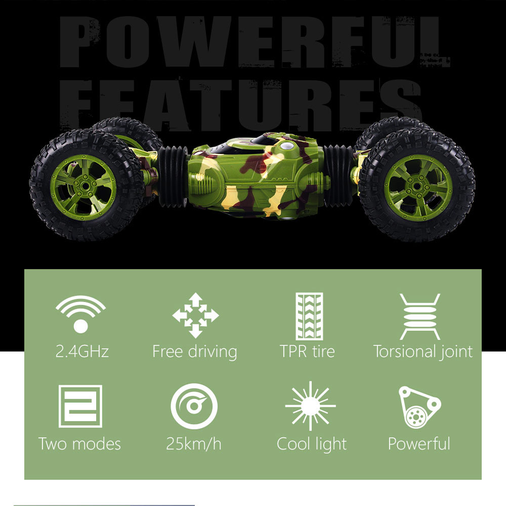 1086 2.4G 1:16 4CH Deformation Stunt Twisting Off-road Climbing RC Car RTR - Yellow