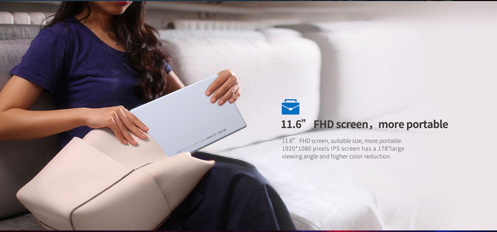 ALLDOCUBE KNote 5 2 in 1 Tablet PC Intel Gemini Lake N4000 Quad Core 11.6" IPS Screen 1920*1080 4GB RAM 128GB SSD Windows 10 - Black+Gray