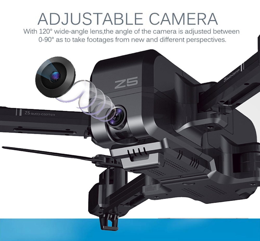 SJRC Z5 1080P FHD GPS 2.4G WIFI FPV Foldable RC Drone RTF + Extra Battery