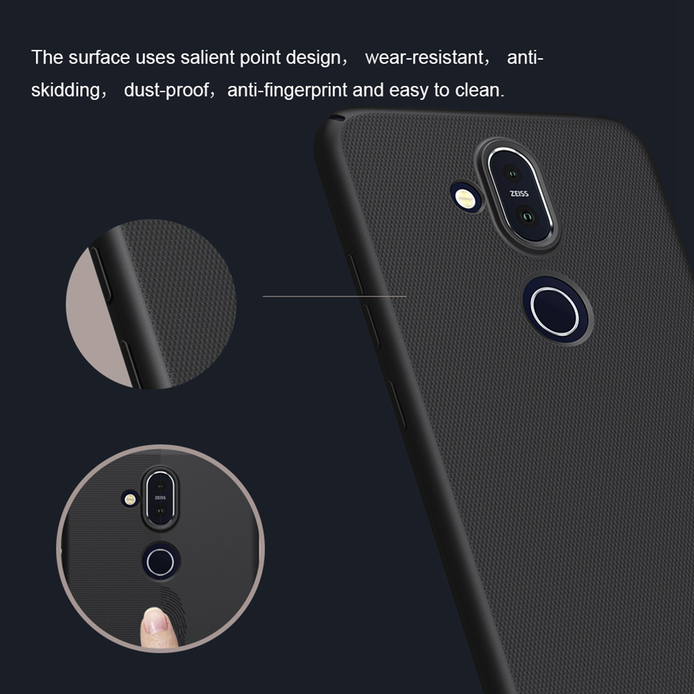 NILLKIN Matte Hard Phone Case for Nokia 8.1/X7 Protective Back Cover - Black