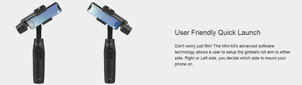 MOZA MINI-MI 3-Axis Brushless Handheld Gimbal Stabilizer for Smartphone - Black