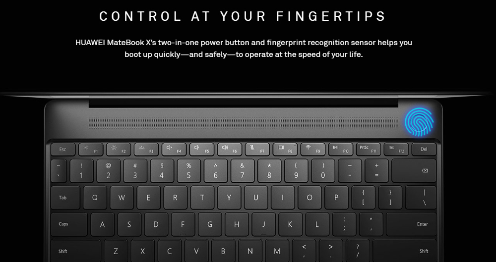 Huawei MateBook X Laptop 13 Inch 2160*1440 Fingerprints Intel Core i5-7200U 8GB RAM 256GB SSD Windows 10 USB-C HDMI - Gold