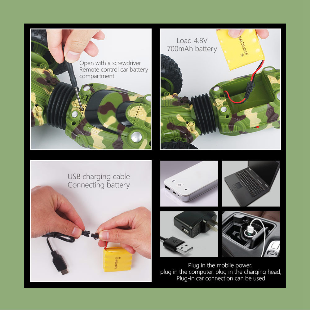 1086 2.4G 1:16 4CH Deformation Stunt Twisting Off-road Climbing RC Car RTR - Yellow