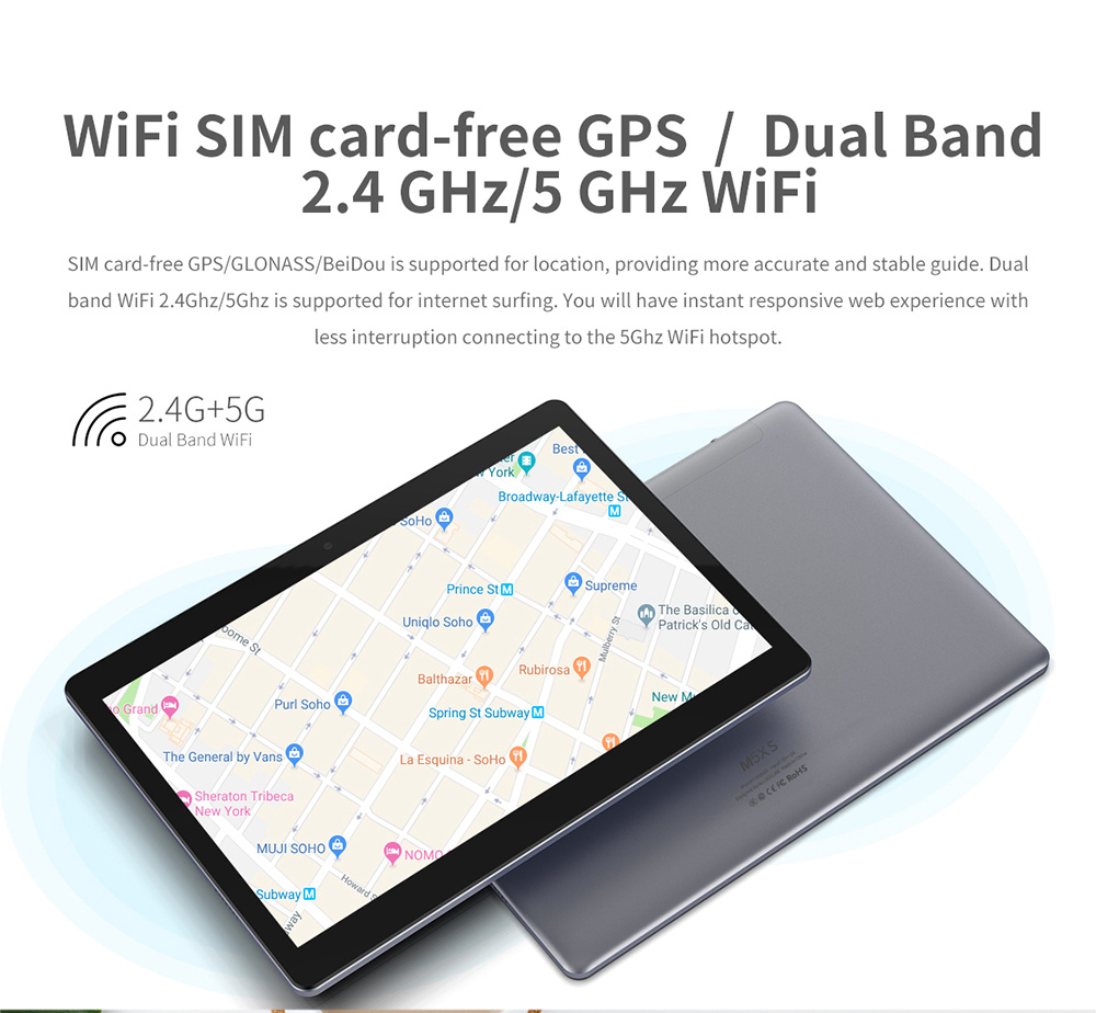 ALLDOCUBE Cube M5XS 4G LTE Phablet X27 MTK6797X Deca Core 10.1 Inch IPS 1920*1200 Android 8.0 3GB RAM 32GB ROM Built-in GPS GLONASS Beidou A-GPS Dual SIM Dual Standby - Gray