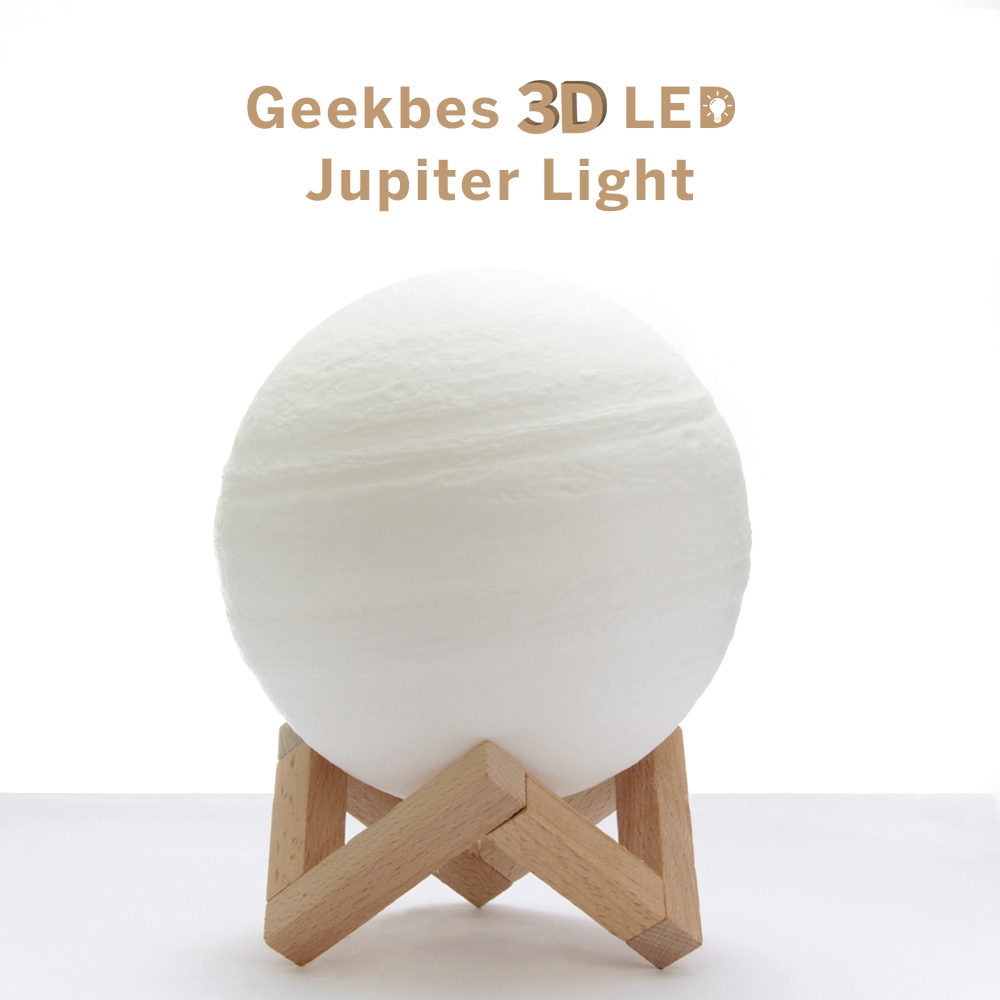 Geekbes 3D LED Jupiter Light White