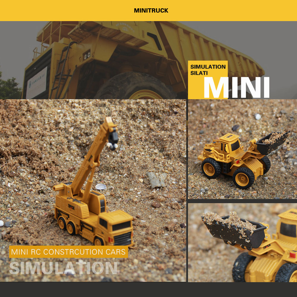 ShenQiWei 8028 1:64 4CH Mini Bulldozer RC Car Engineering Vehicles - RTR