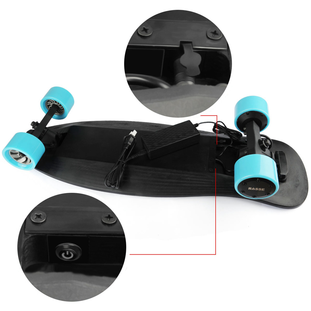 [EU Stock] RASSE YB-D001 Electric Skateboard Wireless Remote Control Dual 350W Motors 25km/h EU Plug - Blue