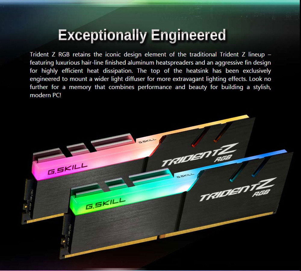 G.SKILL TridentZ RGB Series DDR4 3200MHz 32GB Memory Modules Kit Black