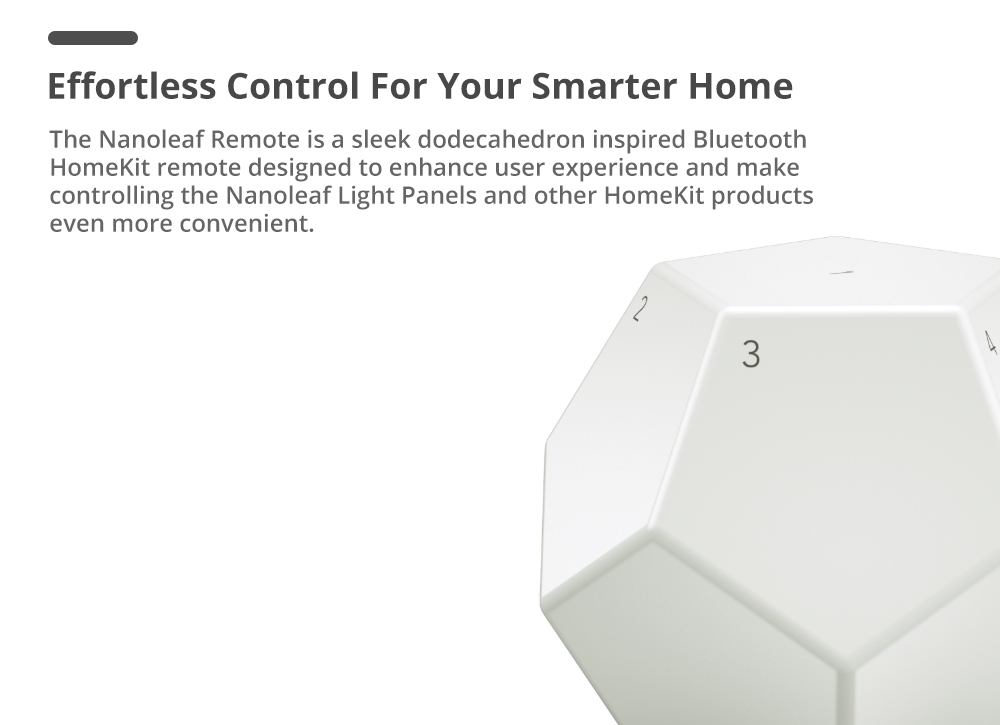 Nanoleaf Remote Dodecahedron-inspired Bluetooth HomeKit Remote Control Smart Home Accessories - White