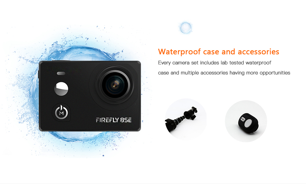Hawkeye Firefly 8SE 4K HD Action Camera with 2.0" IPS Touch Screen SONY IMX117 12 Mega WDR CMOS Sensor - 90 Degrees Lens