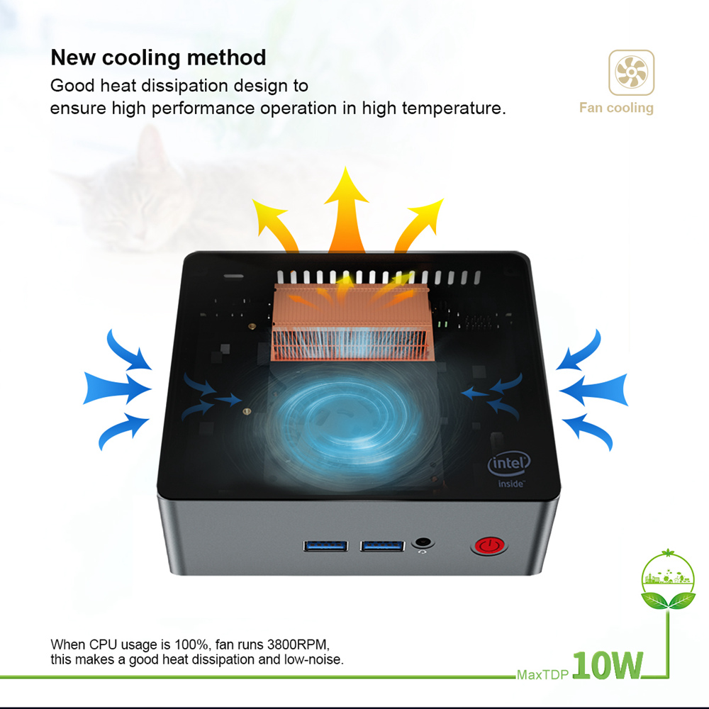 Beelink J45 Intel Apollo Lake J4205 8GB DDR4 256GB mSATA SSD Windows 10&nbsp;Mini PC Dual Band WiFi Gigabit LAN USB3.0*4 HDMI*2 Expandable 2.5 inch HDD