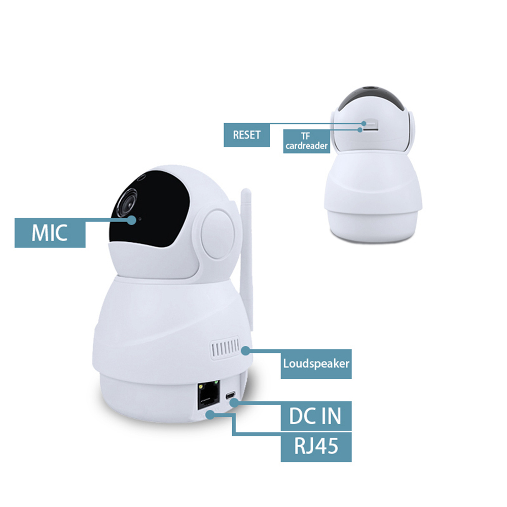 JINVISECURITY JV-XW2M10 1080P Wifi Smart IP Camera 360 Degree Panoramic Navigation Voice Intercom - White UK Plug