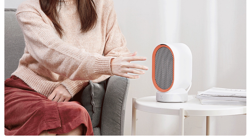 Xiaomi Viomi Mini Desktop Ceramic Space Heater Anti-tip ABS Fire Protection Oscillating Function Cold / Warm Setting - White