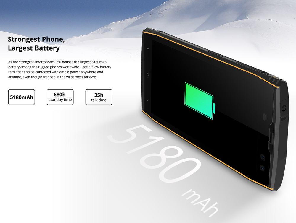 [HK Stock]DOOGEE S50 5.7 Inch 4G LTE Smartphone MT6763T 6GB 128GB 16.0MP+13.0MP Dual Rear Cameras Android 7.1 IP68 Face ID OTG - Black