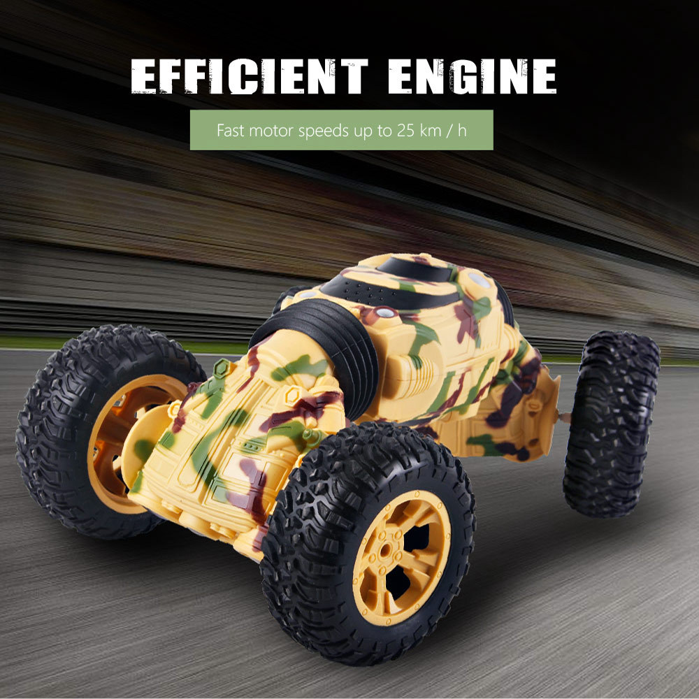 1086 2.4G 1:16 4CH Deformation Stunt Twisting Off-road Climbing RC Car RTR - Yellow