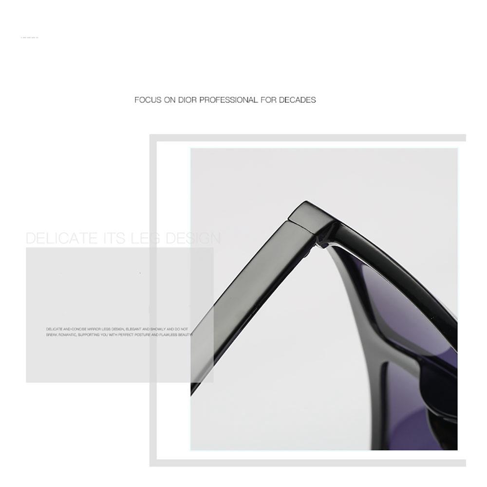 S17027 Unisex Retro Sunglasses General Large Square Gradient Color Lens - Black + Transparent