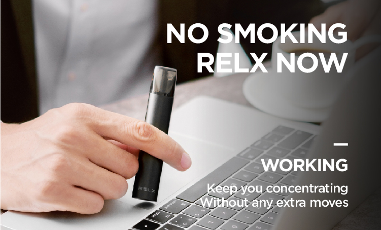 RELX E-Cigarette Kit Replaceable Atomizer Cartridge 350mAh Battery with Micro USB Cable - Classic Black