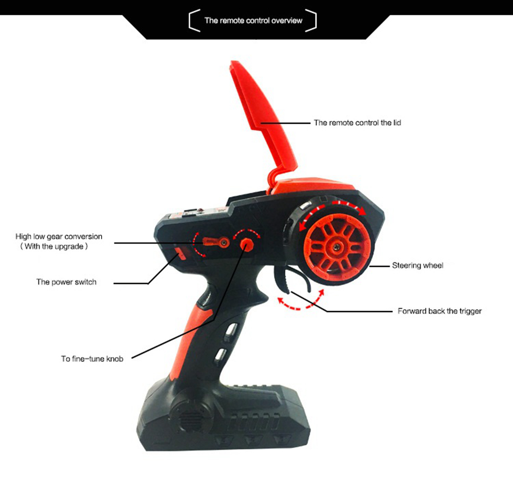 HG HG-104 2.4G 1:10 4WD Full-scale High-speed Off-road Monster Truck RC Car RTR