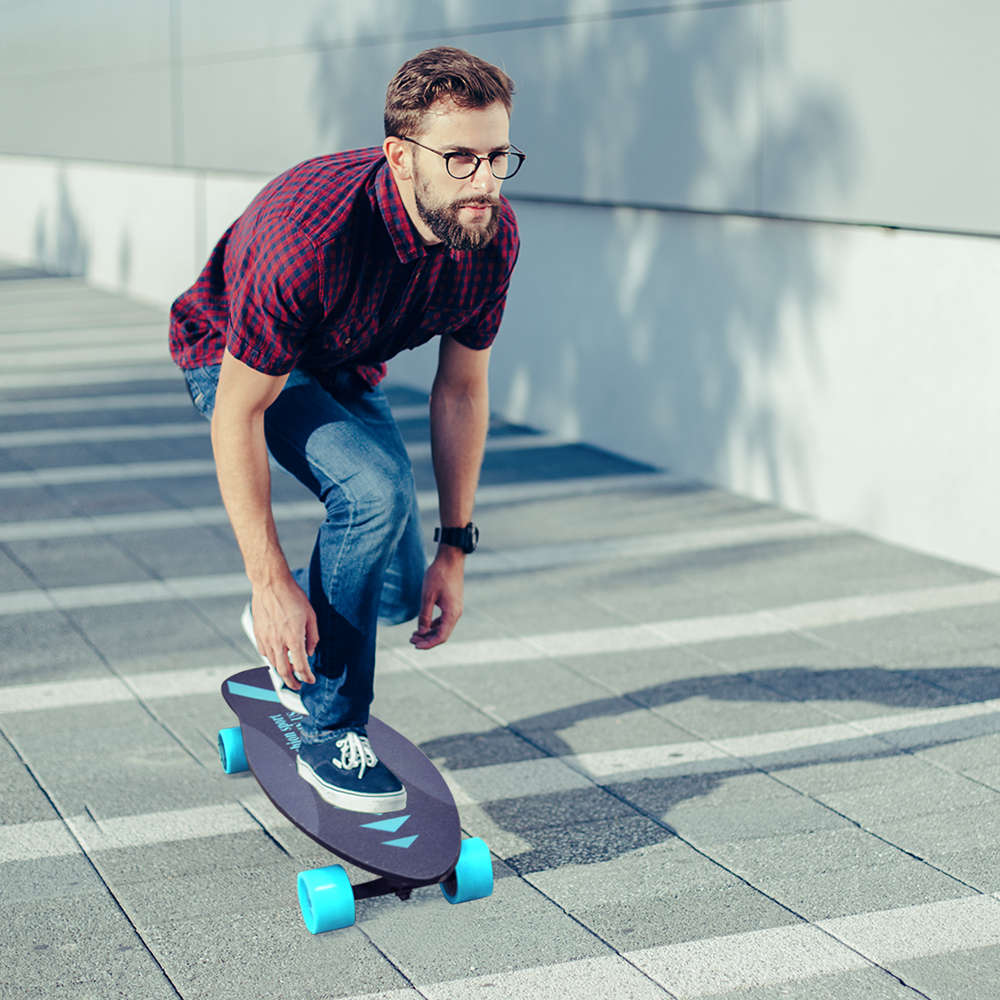 [EU Stock] RASSE YB-D001 Electric Skateboard Wireless Remote Control Dual 350W Motors 25km/h EU Plug - Blue