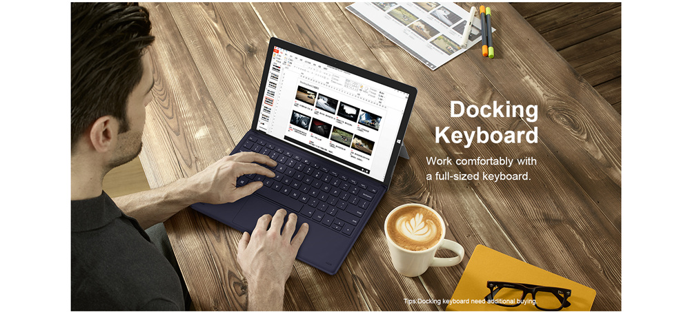 Teclast X6 Pro 2 in 1 Tablet PC Intel Core m3-7Y30 Dual Core 12.6" IPS 3K 2880*1920 8GB RAM 256GB SSD Windows 10 - Silver