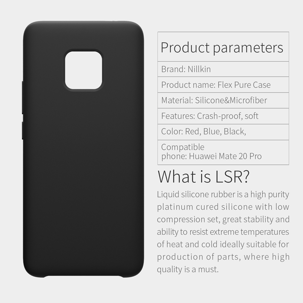 NILLKIN Silicon Phone Case for HUAWEI Mate 20 Pro Protective Back Cover - Black